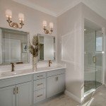 bathroom vanity and shower enclosure
